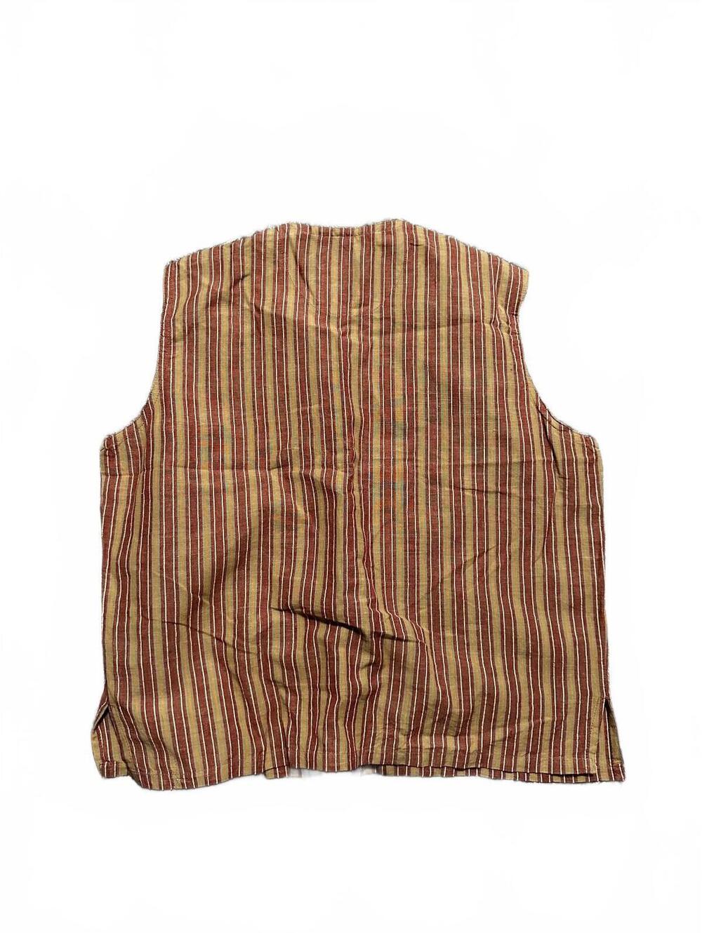 Vintage 90s Royal Robbins Cotton Linen Stripped Vest Size L - Picture 2 of 6
